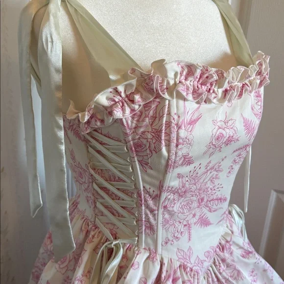 Sugar Thrillz Takes The Cake Mini Dress - Pink Floral - Picture 3 of 6